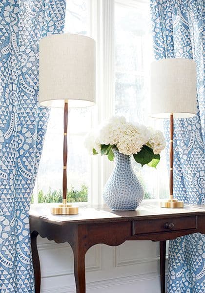 Thibaut Chamomile Fabric in Spa Blue