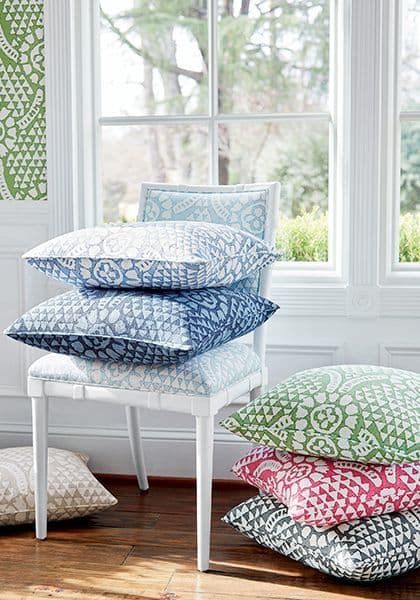 Thibaut Chamomile Fabric in Spa Blue