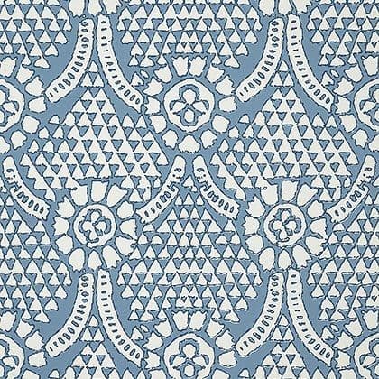 Thibaut Chamomile Wallpaper in Blue and White