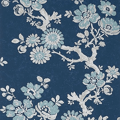 Thibaut Claudette Wallpaper in Navy