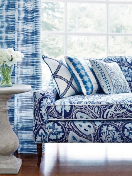 Thibaut Cochin Fabric in Navy
