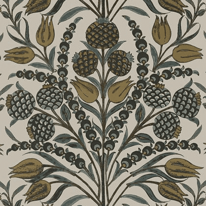 Thibaut Corneila Wallpaper in Grey and Gold