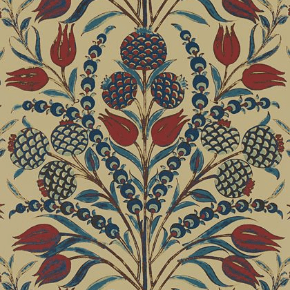 Thibaut Corneila Wallpaper in Red and Teal