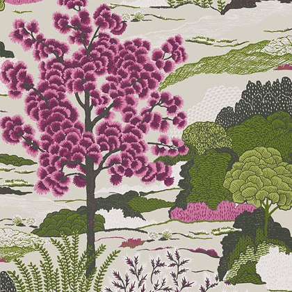 Thibaut Daintree Wallpaper in Fuchsia