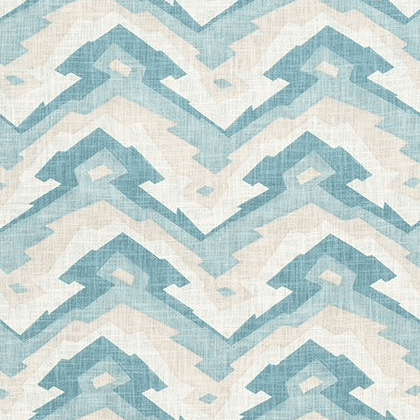 Thibaut Deco Mountain Fabric in Aqua