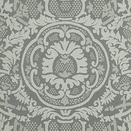 Thibaut Earl Damask Wallpaper in Charcoal