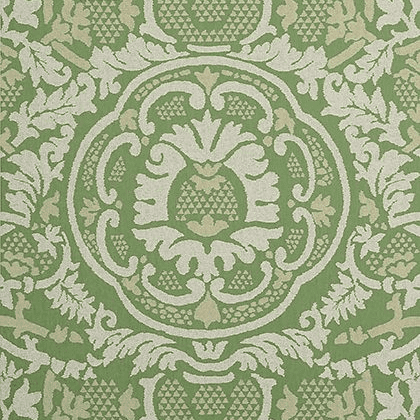 Thibaut Earl Damask Wallpaper in Green