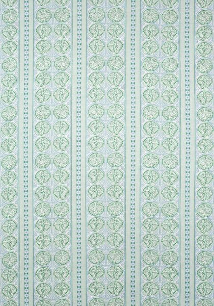 Thibaut Fair Isle Fabric in Green and Blue