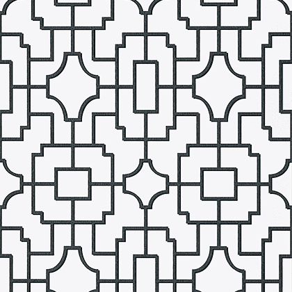 Thibaut Fretwork Wallpaper in Black