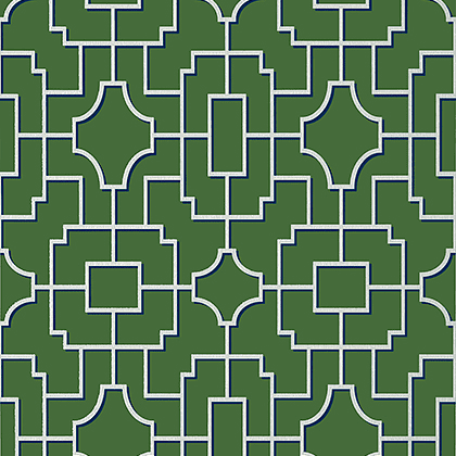 Thibaut Fretwork Wallpaper in Emerald