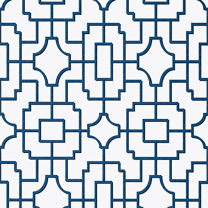 Thibaut Fretwork Wallpaper in Navy