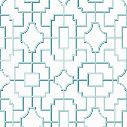 Thibaut Fretwork Wallpaper in Spa Blue