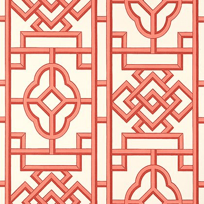 Thibaut Gateway Wallpaper in Coral