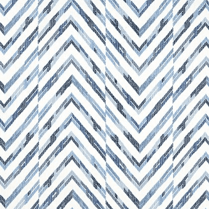 Thibaut Hamilton Embroidery Fabric in Blue & White