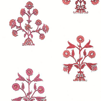 Thibaut Indian Flower Wallpaper in Pink 