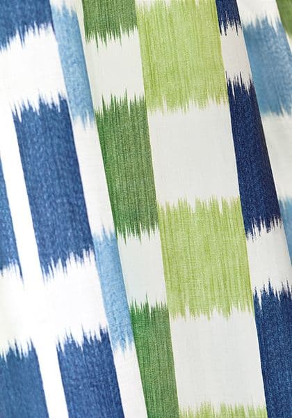Thibaut Kasuri Fabric in Green and Spa Blue