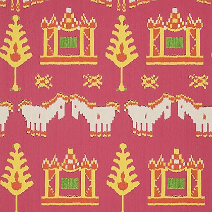 Thibaut Kingdom Parade Wallpaper in Pink