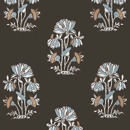 Thibaut Lily Flower Wallpaper in Black