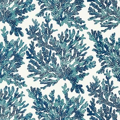 Thibaut Marine Coral  Wallpaper in Navy