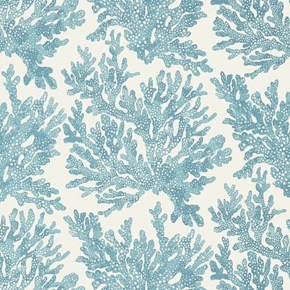 Thibaut Marine Coral  Wallpaper in Spa Blue