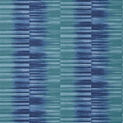 Thibaut Mekong Stripe Wallpaper in Turquoise and Navy