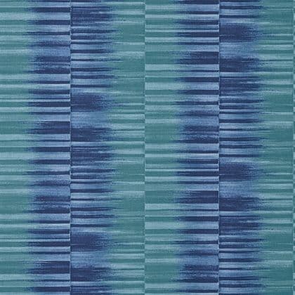 Thibaut Mekong Stripe Wallpaper in Turquoise and Navy