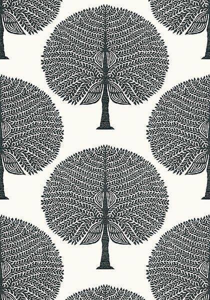 Thibaut Mulberry Tree Fabric in Black