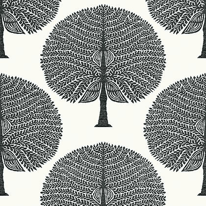 Thibaut Mulberry Tree Wallpaper in Black