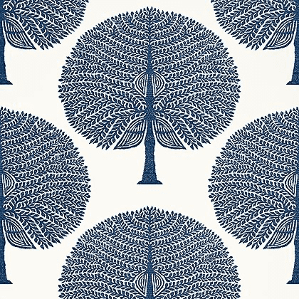 Thibaut Mulberry Tree Wallpaper in Navy