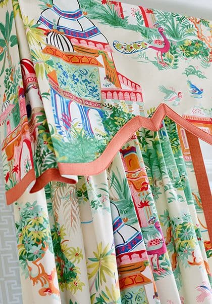Thibaut Mystic Garden Fabric in Blue and White