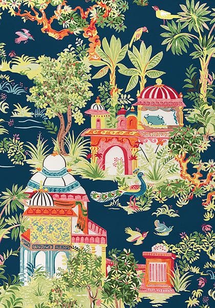 Thibaut Mystic Garden Fabric in Navy