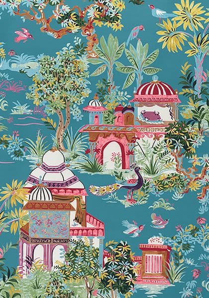 Thibaut Mystic Garden Fabric in Teal