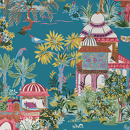 Thibaut Mystic Garden Wallpaper in Teal