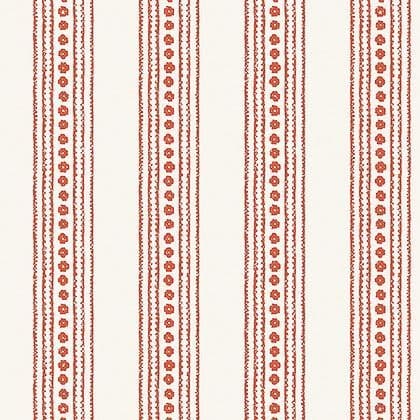 Thibaut New Haven Stripe Wallpaper in Coral