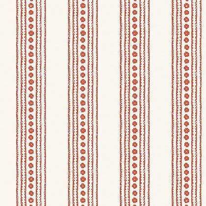 Thibaut New Haven Stripe Wallpaper in Coral