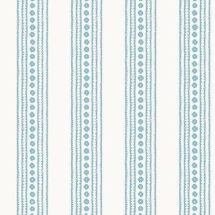 Thibaut New Haven Stripe Wallpaper in Turquoise