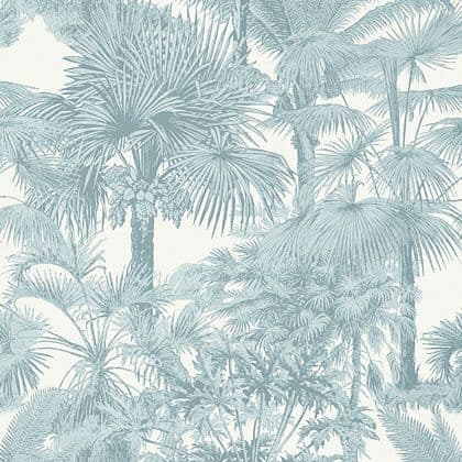 Thibaut Palm Botanical  Wallpaper in  Spa Blue