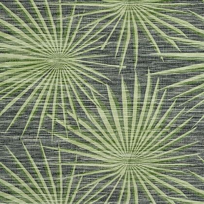 Thibaut Palm Frond Wallpaper in Black and Green