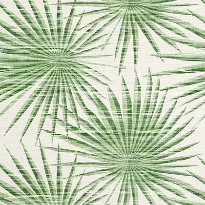 Thibaut Palm Frond Wallpaper in Green and White