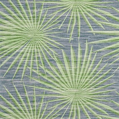 Thibaut Palm Frond Wallpaper in Navy and Green