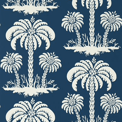 Thibaut Palm Island Wallpaper in Navy