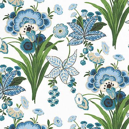 Thibaut Pasadena Fabric in Blue and Green