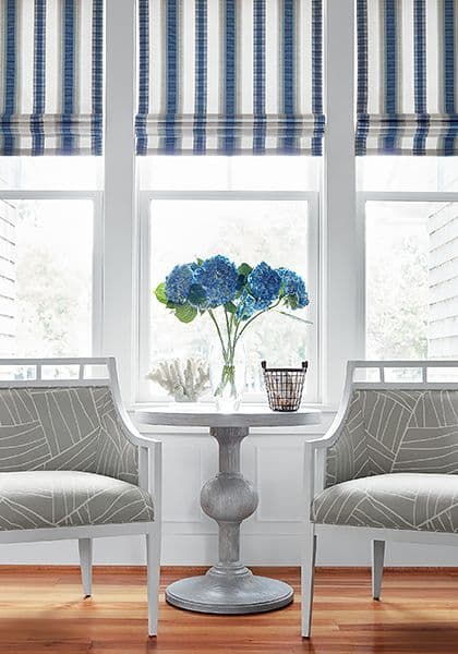 Thibaut Samba Stripe Fabric in Navy and Nickel