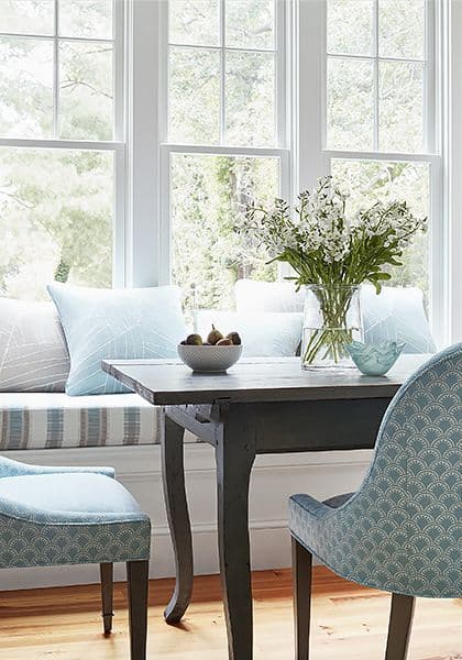 Thibaut Samba Stripe Fabric in Navy and Nickel