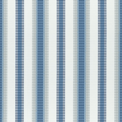 Thibaut Samba Stripe Fabric in Navy and Nickel