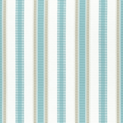 Thibaut Samba Stripe Fabric in Pool and Sand