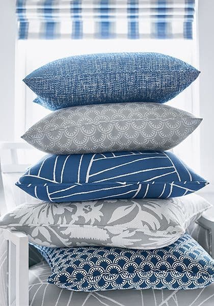 Thibaut Samba Stripe Fabric in Teal and Cranberry