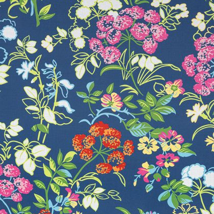 Thibaut Spring Garden Fabric in Navy