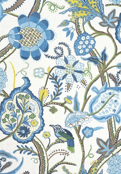 Thibaut Windsor Fabric in Blue and Yellow