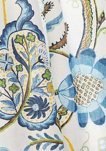 Thibaut Windsor Fabric in Blue and Yellow